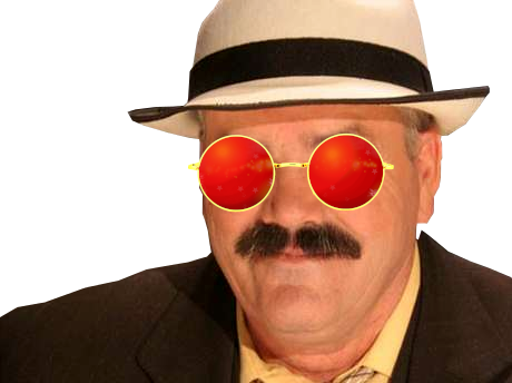 rouge lunettes rouges genie risitas issou chapeau soleil