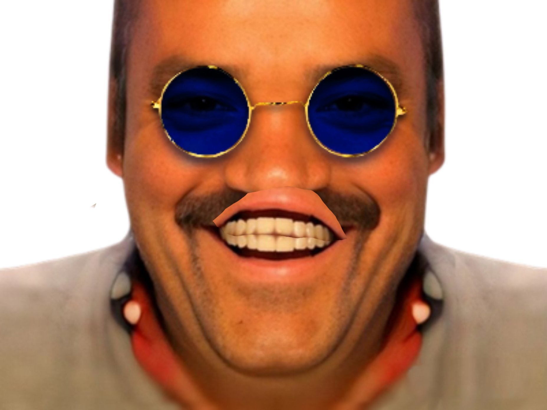 risitas lunettes bleues grand sourire