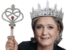 queen-le-pen-lepen-couronne-2022-reine-roi-royaute-presidente-sceptre