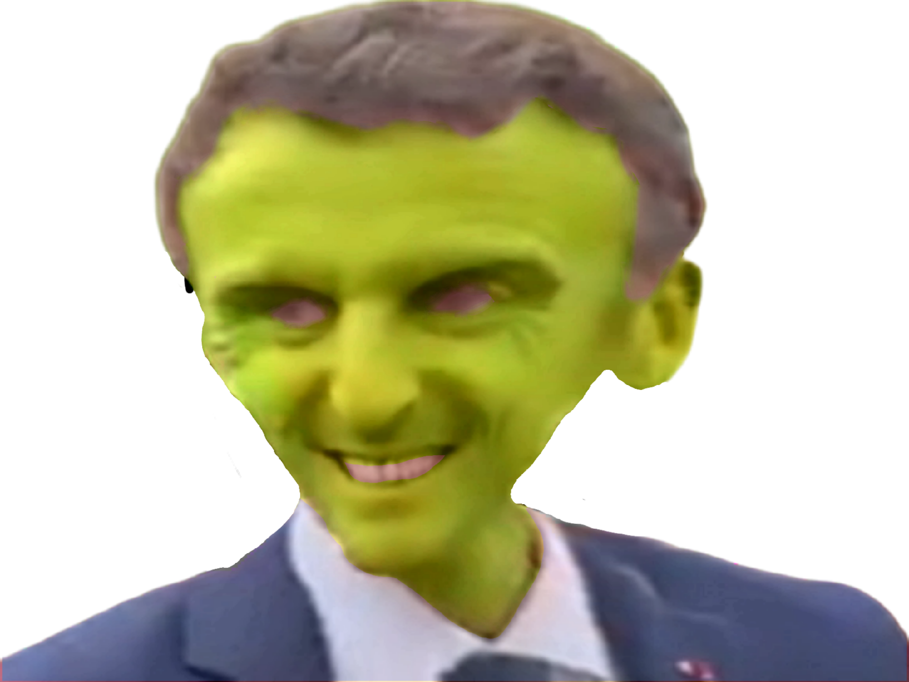 Sticker de MamelleBent sur macron grosse tete verte alien