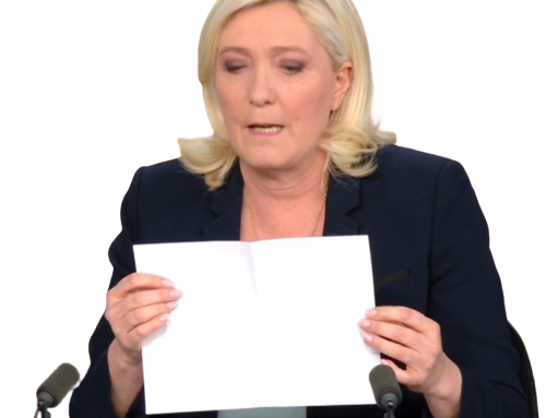 marine lepen mlp debat presidentielles papier feuille tinnova
