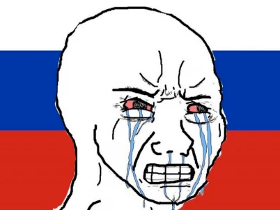 vatnik cope poutine russie russe drapeau rage wojak crying slava ukraine guerre