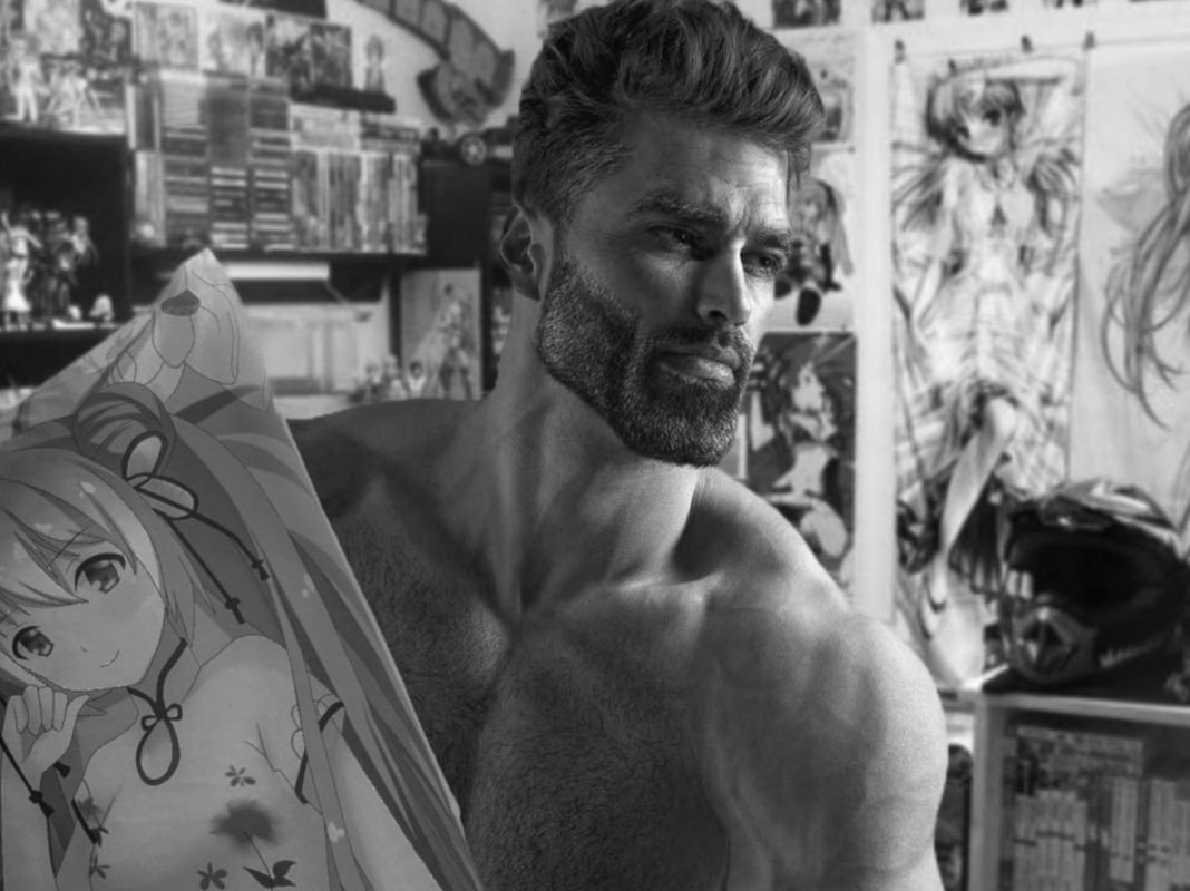 Sticker giga chad kikoojap dakimakura kj anime manga paz par TintinLeMarlou