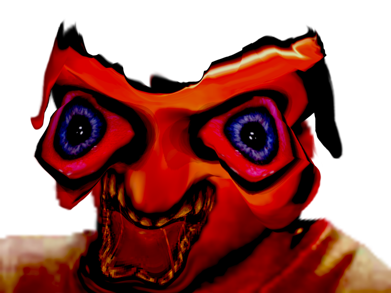 risitas possede maudit gros yeux rouges sang horreur abominable ignoble