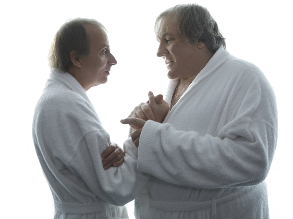 michel houellebecq depardieu gerard gege ami bff pote celestin kheys peignoir main calin soutien