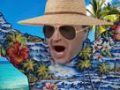 patrick-montel-alors-peut-etre-plage-ete-chapeau-lunette-soleil-chemise-hawaienne-hawai-vacances