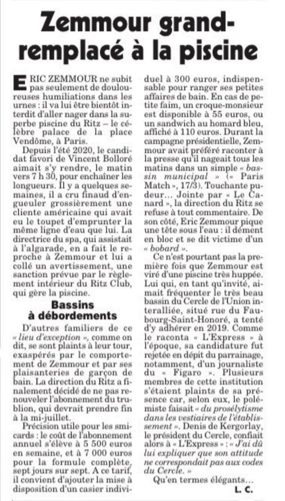 zemmour ritz 7poutcent 4pourcent reconquete peltier eric generation cnews praud canard politique france republique