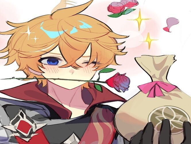 genshin tartaglia childe rose mora