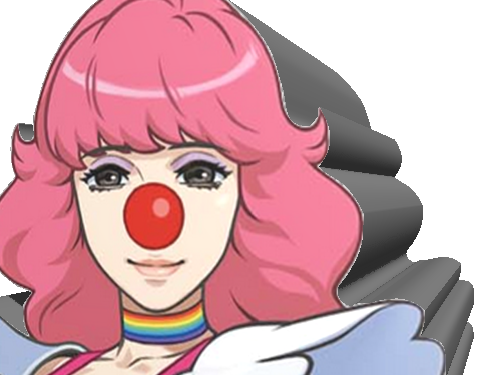 clown 3d cheveux rose