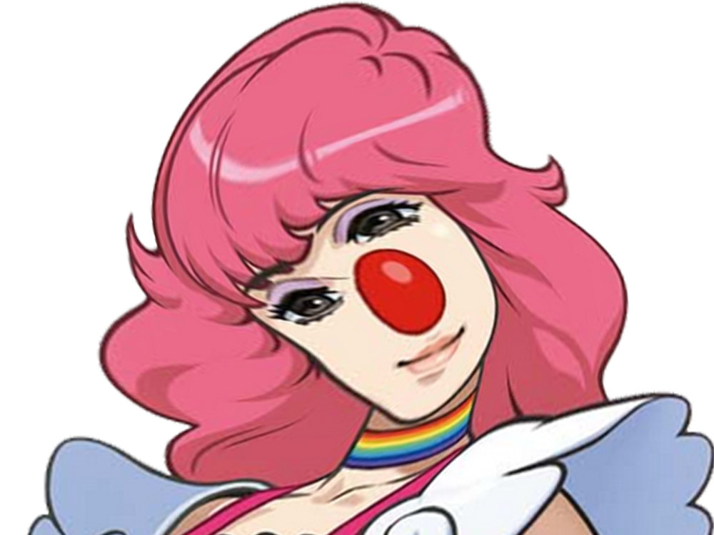 clown cheveux roses deforme