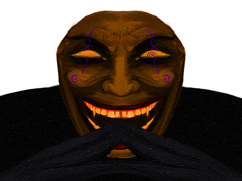 masque theatre paz destruction golem redpill blackpill joker boss final moqueur marrant rigole qlf pouvoir