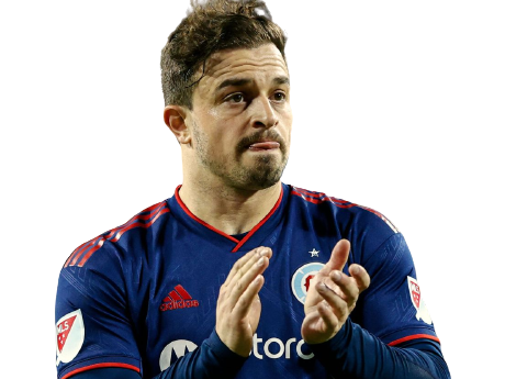 xherdan shaqiri foot football suisse chicago fire mls championnat americain footballeur clap grimace soccer