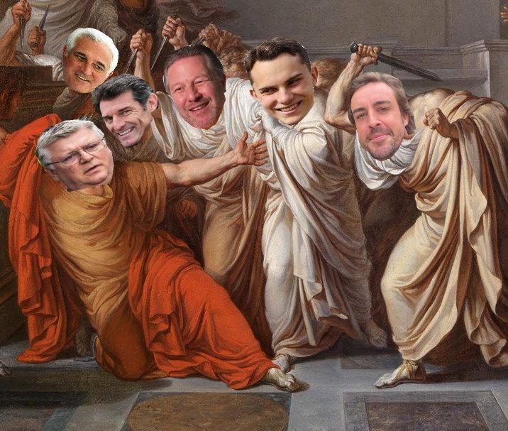 f1 alpine alonso piastri mclareen aston martin webber lawrence szafnauer zak brown traite trahisonel plante