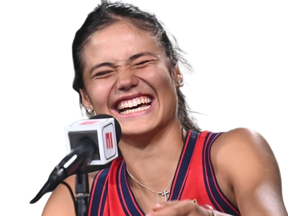 raducanu emma rigole rire risitas tennis wta troll goat uk britannique ft