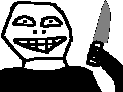 couteau noir blanc gris