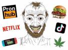 pornhub-netflix-switch-cannabis-weed-capitalisme-dystopie-addiction-porno-fast-food-tiktok-dechet-wojak-burger