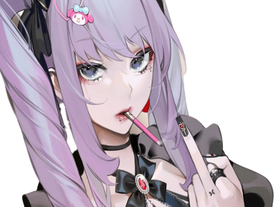 Sticker femme anime cigarette fille par LadyCig
