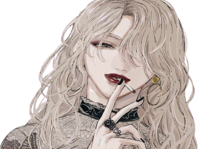 Sticker fille femme cigarette anime par LadyCig