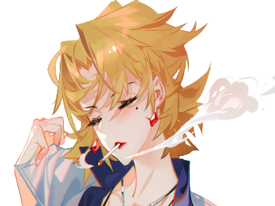 Sticker fille anime femme cigarette par LadyCig