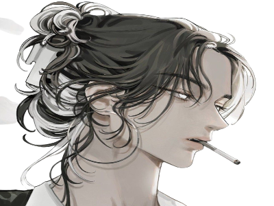 Sticker fille anime femme cigarette par LadyCig