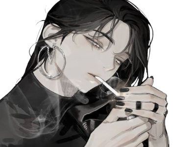 Sticker fille anime femme cigarette par LadyCig