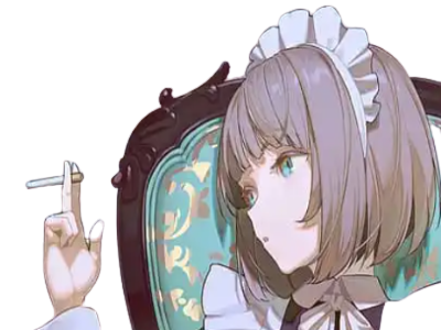 Sticker fille anime femme cigarette par LadyCig