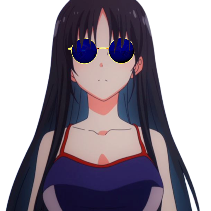 Sticker horikita gros seins maillot cote volka lunette bleu kj anime porn hentai boobs oppai par LoisirsDivers