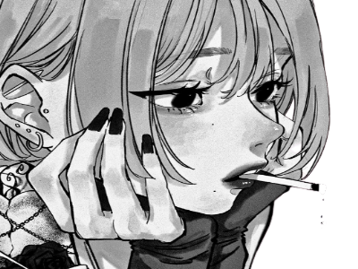 fille anime manga cigarette femme