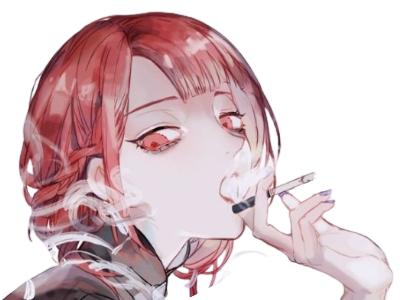 Sticker femme fille cigarette manga par LadyCig