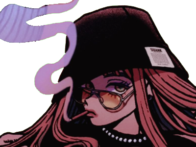 Sticker femme fille cigarette manga par LadyCig
