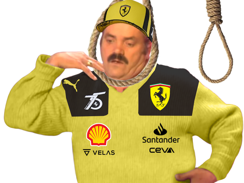 risitas pendu pendaison suicide corde mourir ferrari f1 formule 1 clown depression monza 2022