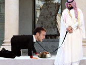 emmanuel macron mohammed ben salmane arabie saoudite saoud france petrole chien soumis