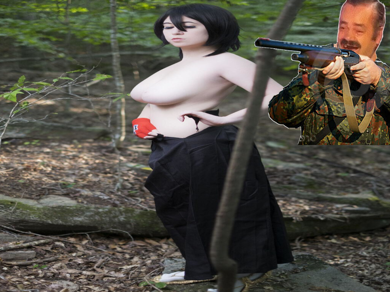 risitas chasseur fille nature gros ballon ahi