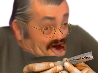 cash calbard roule cigarette lunette moqueur idiot rigole humiliation tabac ent coquin rigolo trisomique 21