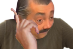 risitas surpris main regarde golem perplexe communique telephone blase