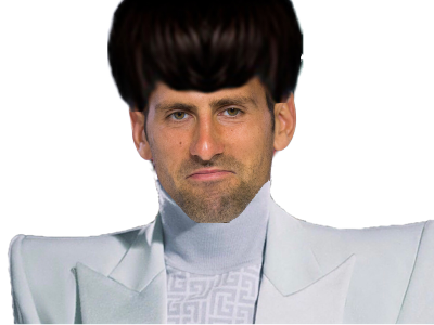 tennis novak djokovic djoko costume blanc coupe au bol sourire serein hautain arrogant selection naturelle