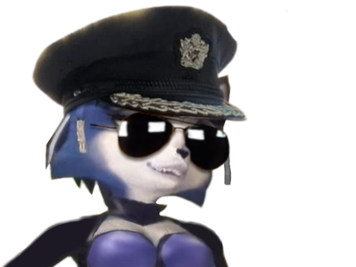starfox krystal assault police policier sourire lunettes noires sunglasses casquette kepi tinnova