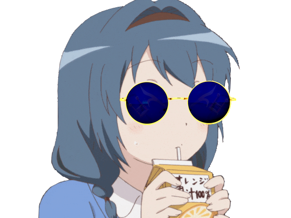kikoojap anime yuru yuri himawari furutani lunettes bleues jus boire paille