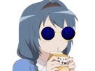 kikoojap-anime-yuru-yuri-himawari-furutani-lunettes-bleues-jus-boire-paille