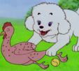 mondo-coree-blanc-mignon-chien-boule-boulle-anime-cartoon-simba-roi-lion-foot