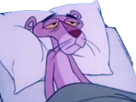 panthere-rose-fatigue-deprime-couche-coussin-oreiller-lit-dormir-triste-malheureux