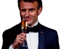 macron-emmanuel-micron-president-france-francais-verre-champagne-sante-reception-gratin-diner-repas-fete-party