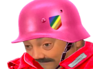 ahi-ahiss-pink-rose-cocasse-gay-casque-allemand-ww2-drapeau-lgbt-uniforme-soldat