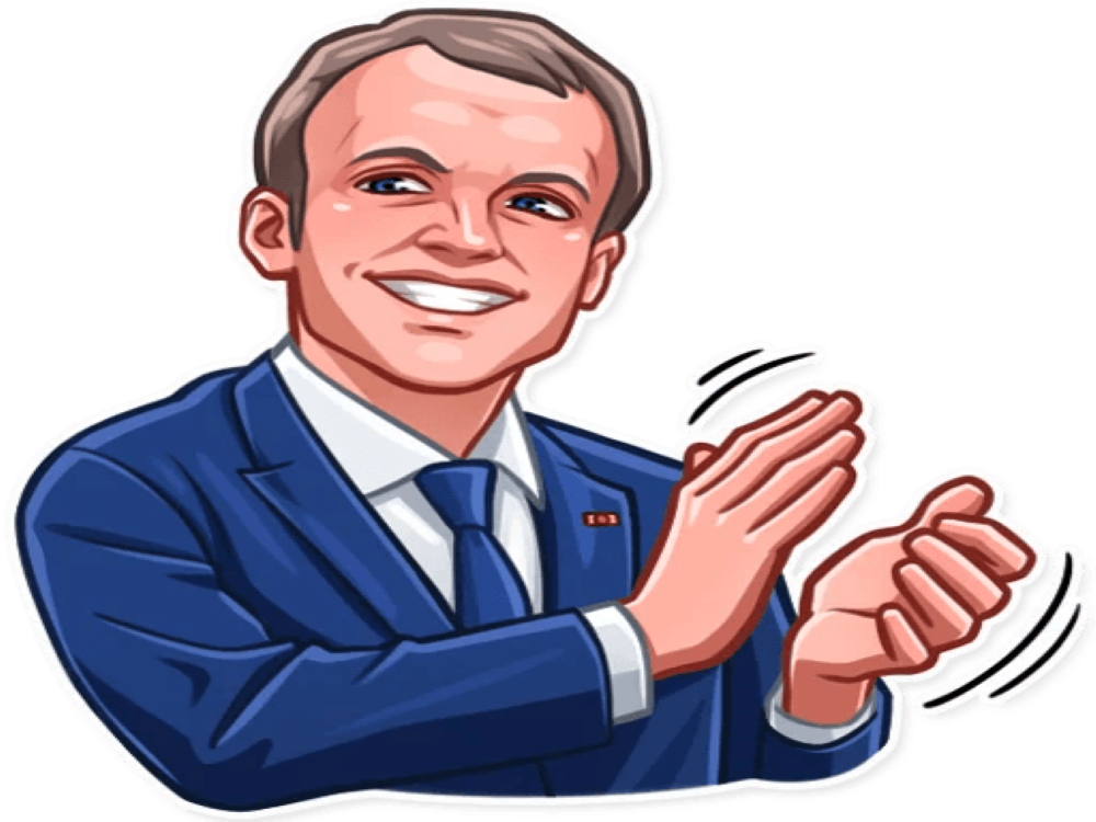 macron telegram alpha homme president ukraine applaudis bravo victoire celebration