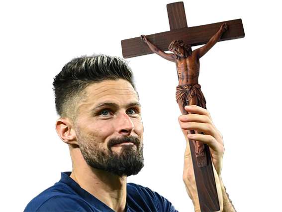 olivier giroud chretien france jesus croix crucifix milan edf coupe monde catholique