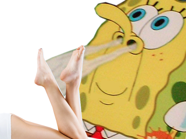 bob leponge eponge snif renifle odeur sent pieds feet fille femme