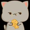 chat-kawai-cute-chibi-ronchon-mignon-biscuit-faim-satisfait