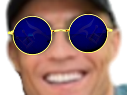 cr7 ronaldo troll lunettes bleues