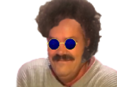 fou rock chanteur lunette bleu cheveux boucle frise risitas malin excite golem ready