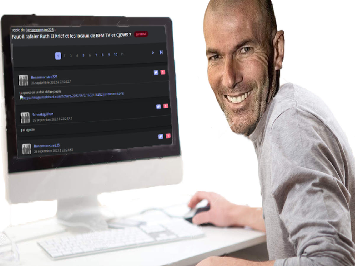 zidane benzemonstre troll moqueur juif antisemite ordi ordinateur pc
